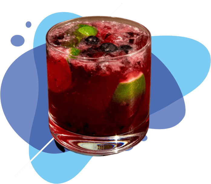 imagen de un vaso de Caipiriña de Frutos Rojos